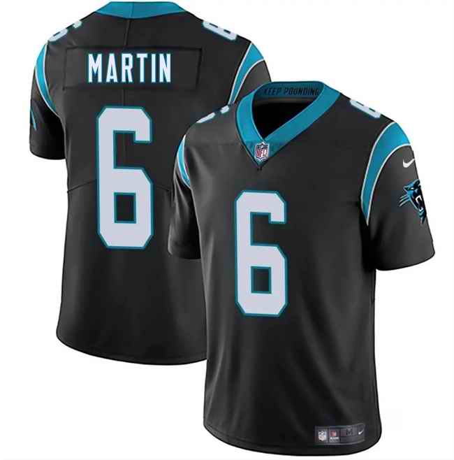 Men's Carolina Panthers #6 Sam Martin Black 2025 Vapor Limited Stitched Football Jersey